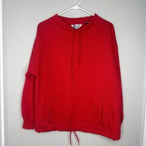 VTG John Henry Red M Pullover Sweatshirt Drawstring‎ Hem Made in Taiwan R.O.C.